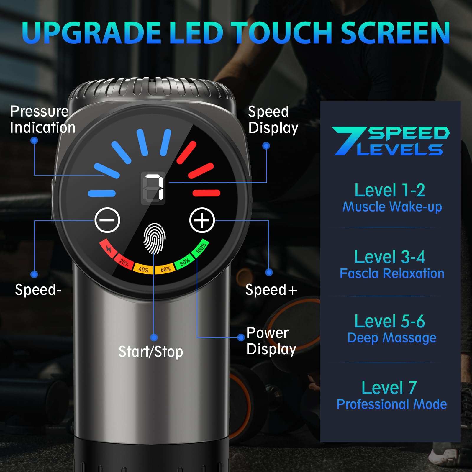 TOLOCO massage gun with 10 heads for full-body relaxation