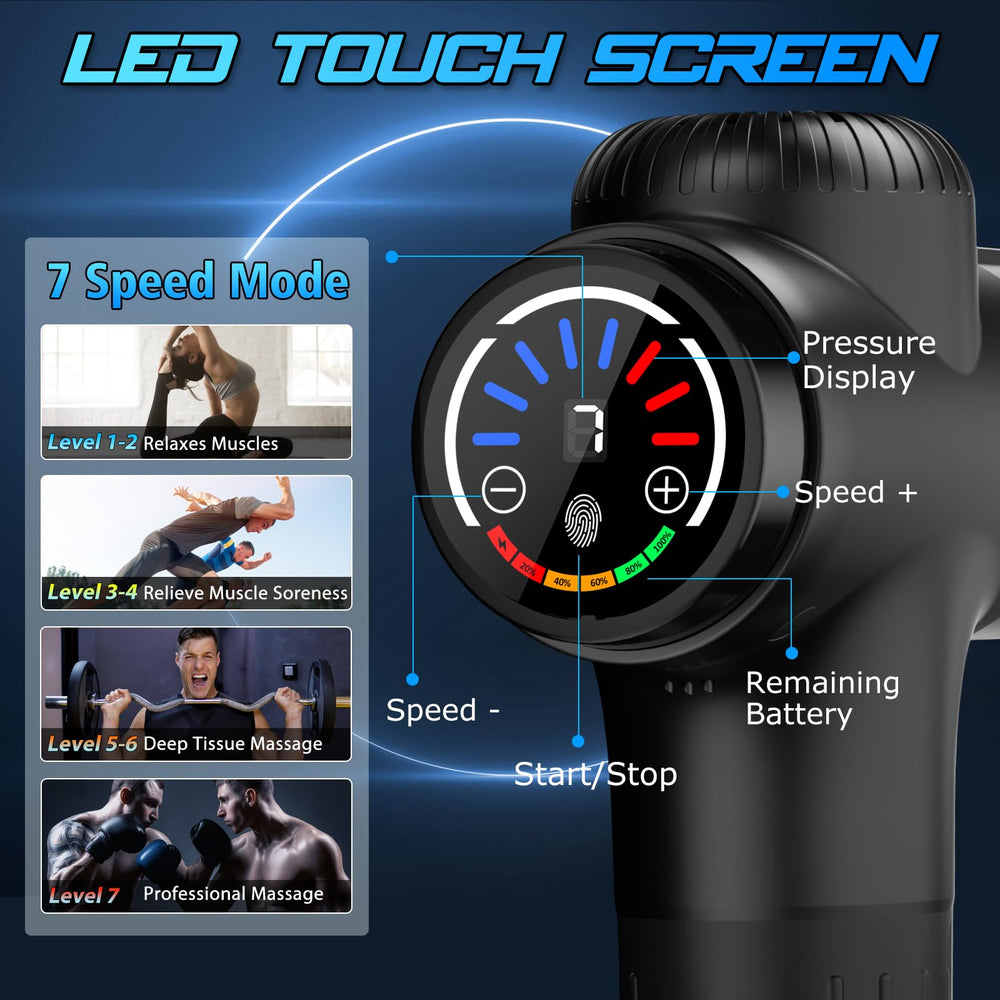 TOLOCO massage gun ten-head attachments laid out for versatile recovery
