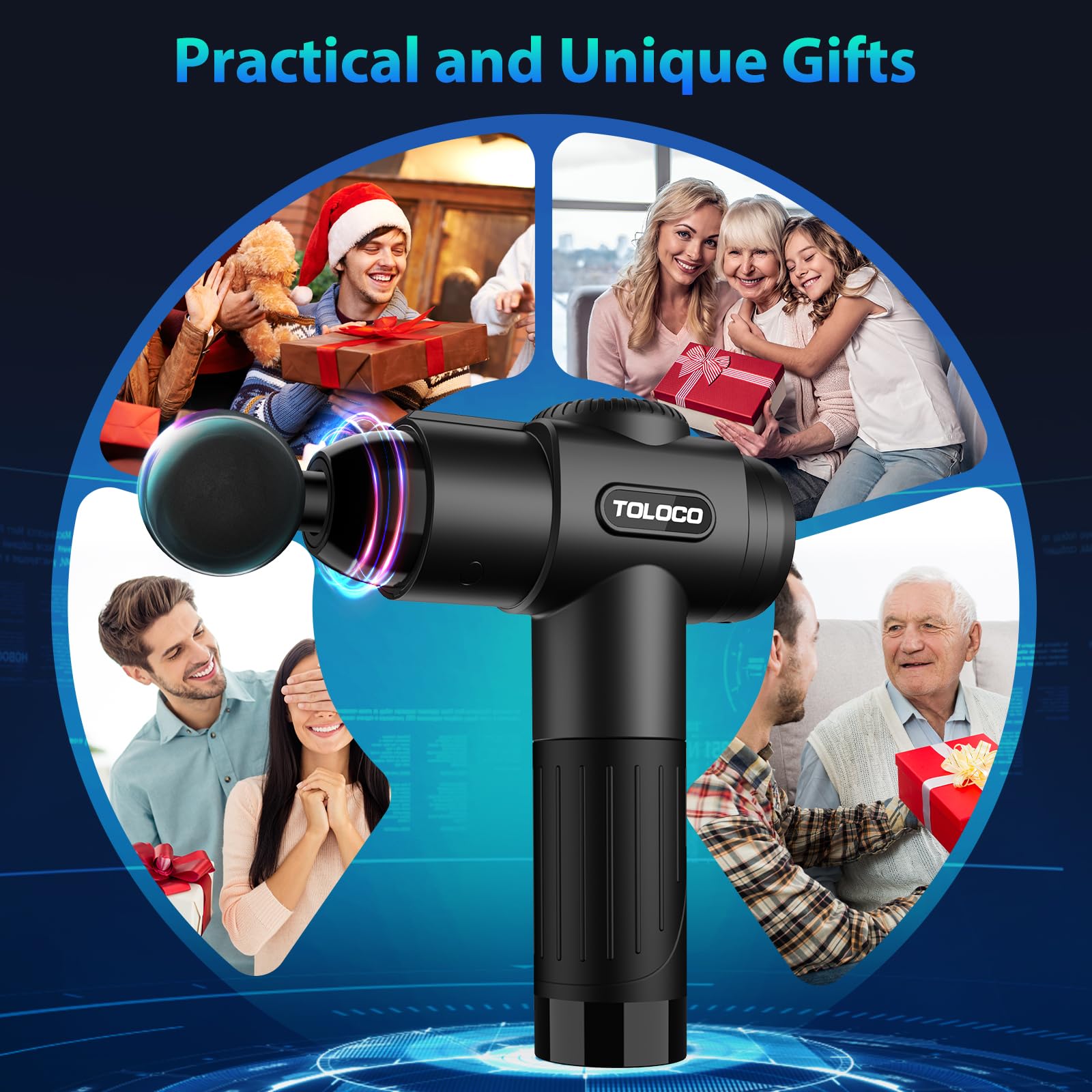 TOLOCO massage gun long-lasting battery supports six-hour sessions.