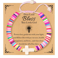 TOLOWOBK cross bracelet with gift box, ideal Easter gift for girls