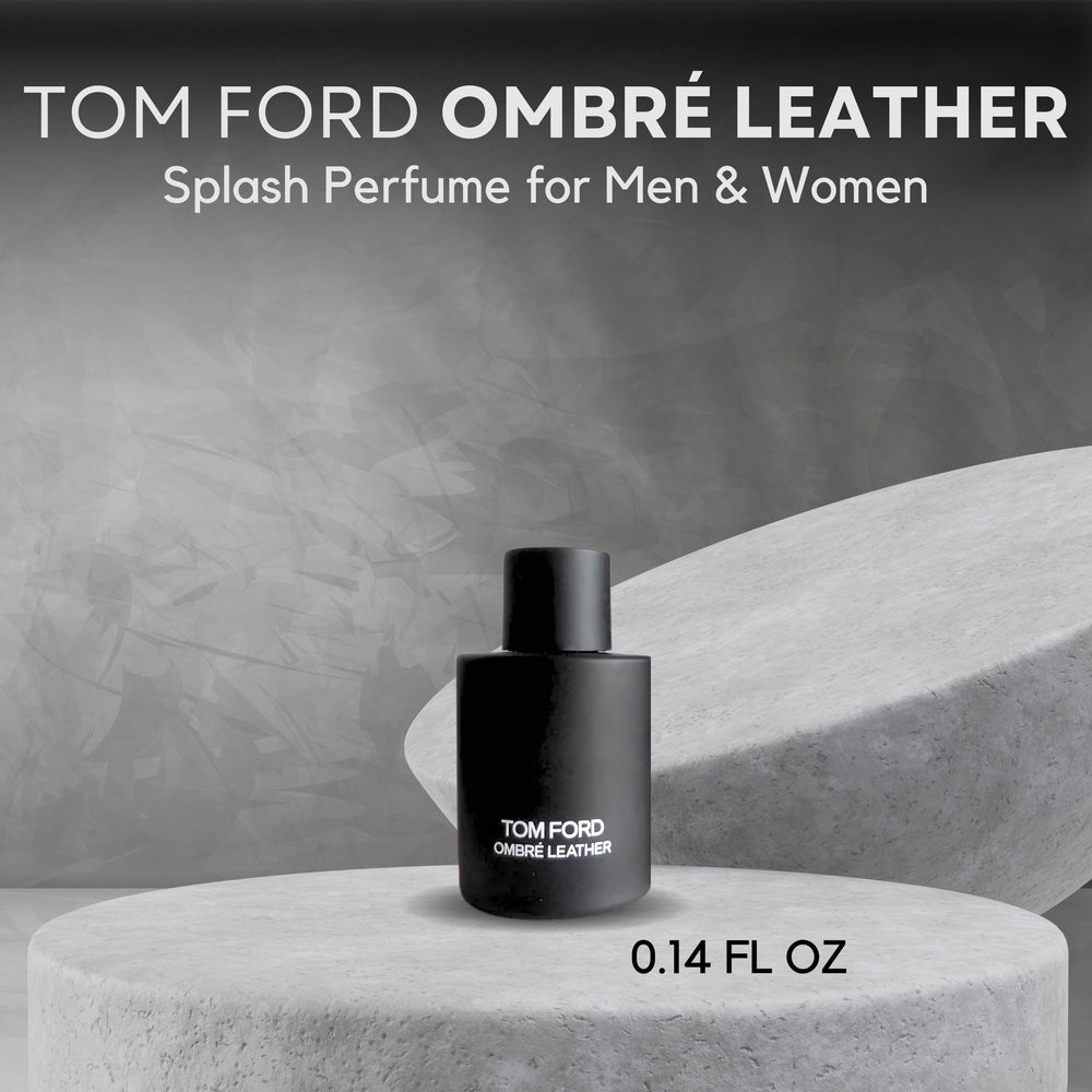 Tom Ford Ombre Leather mini bottle front view highlights compact, travel-friendly design.