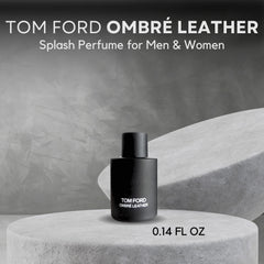 Tom Ford Ombre Leather mini bottle front view highlights compact, travel-friendly design.