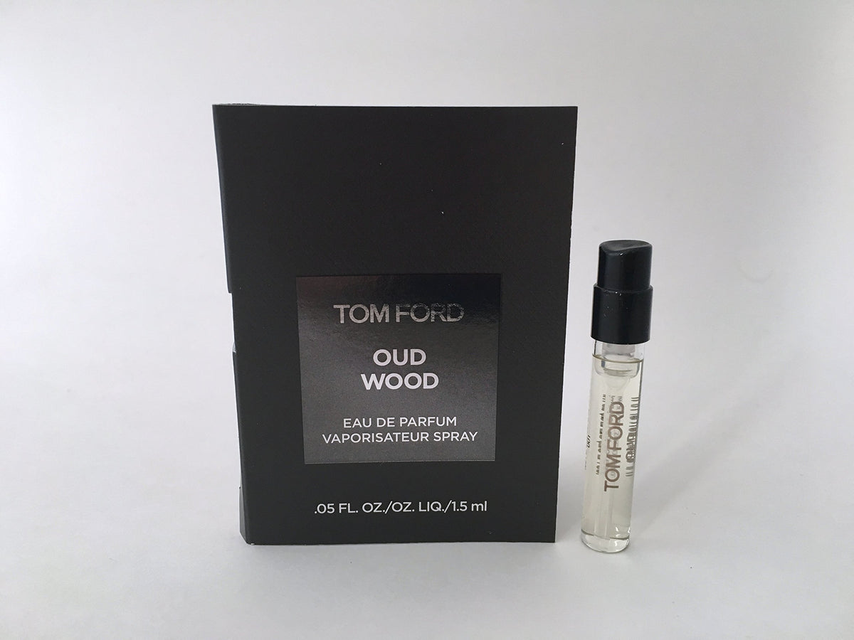 Tom Ford Oud Wood sample spray for on-the-go scent exploration and quick testing.