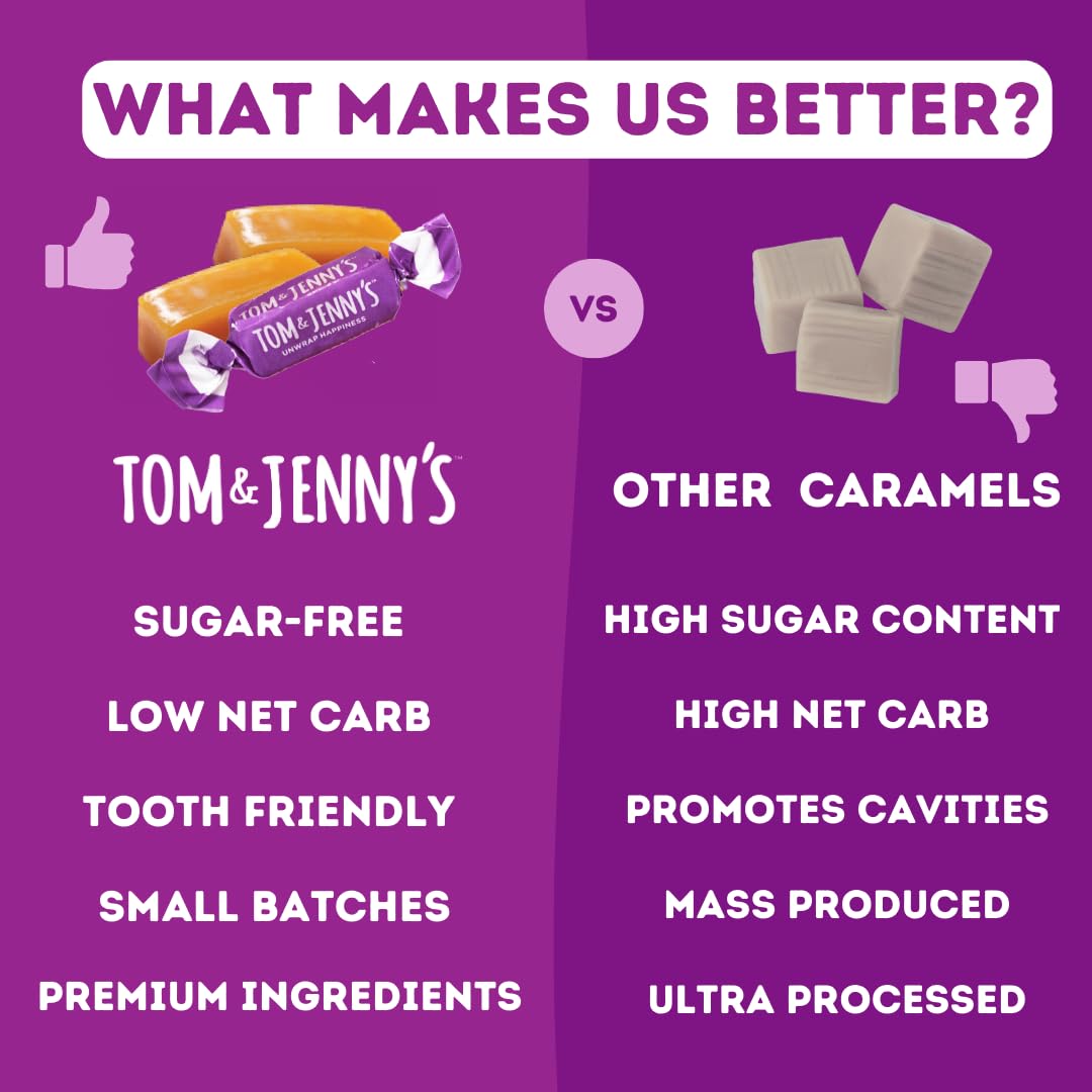 Tom and Jenny's sugar-free caramel gift idea with elegant wrappers