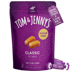 Tom and Jenny's sugar-free caramel sea salt wrapped for on-the-go indulgence