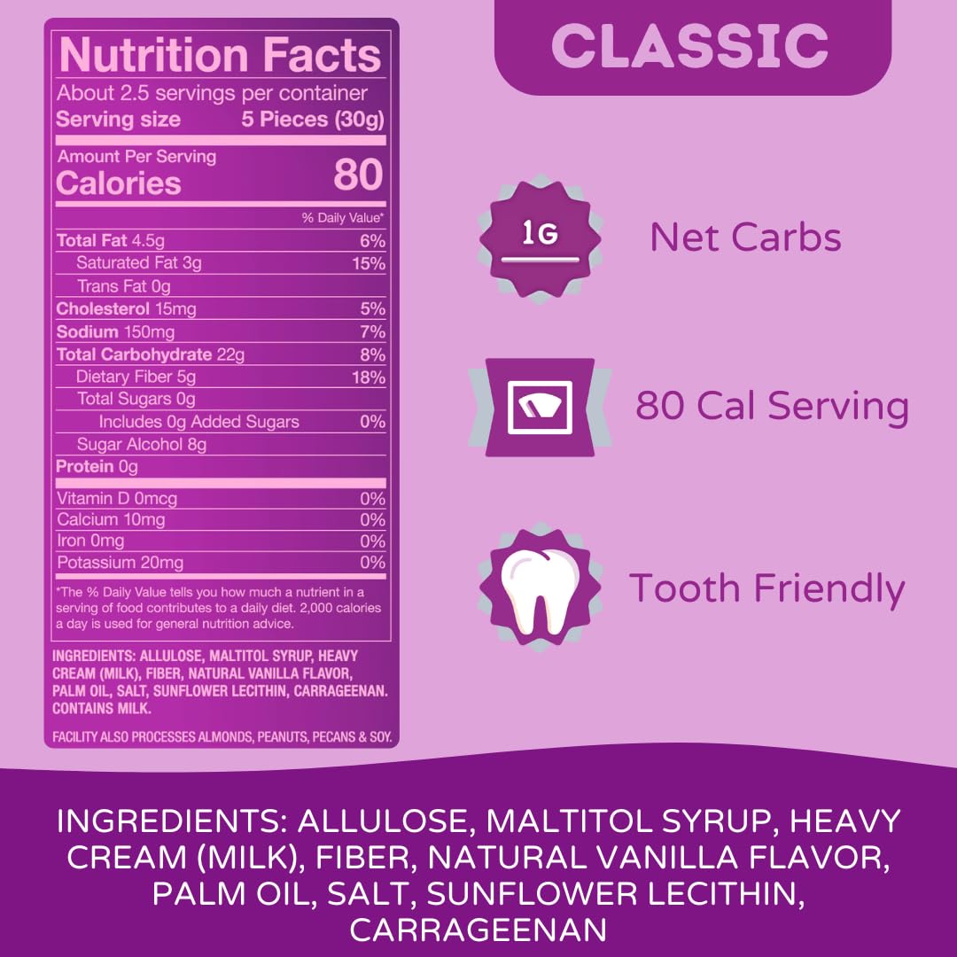 Tom and Jenny's sugar-free caramel vanilla classic wrapped for a smooth treat
