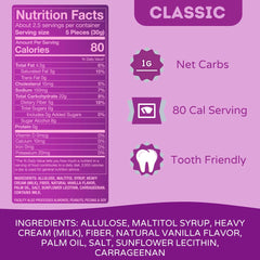 Tom and Jenny's sugar-free caramel vanilla classic wrapped for a smooth treat