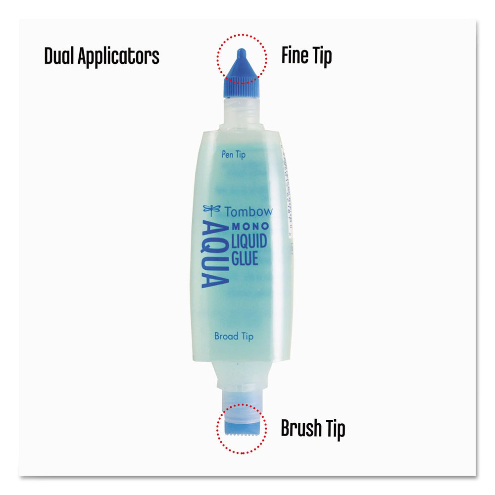 Tombow MONO Aqua broad-tip covers larger areas for fast adhesion.