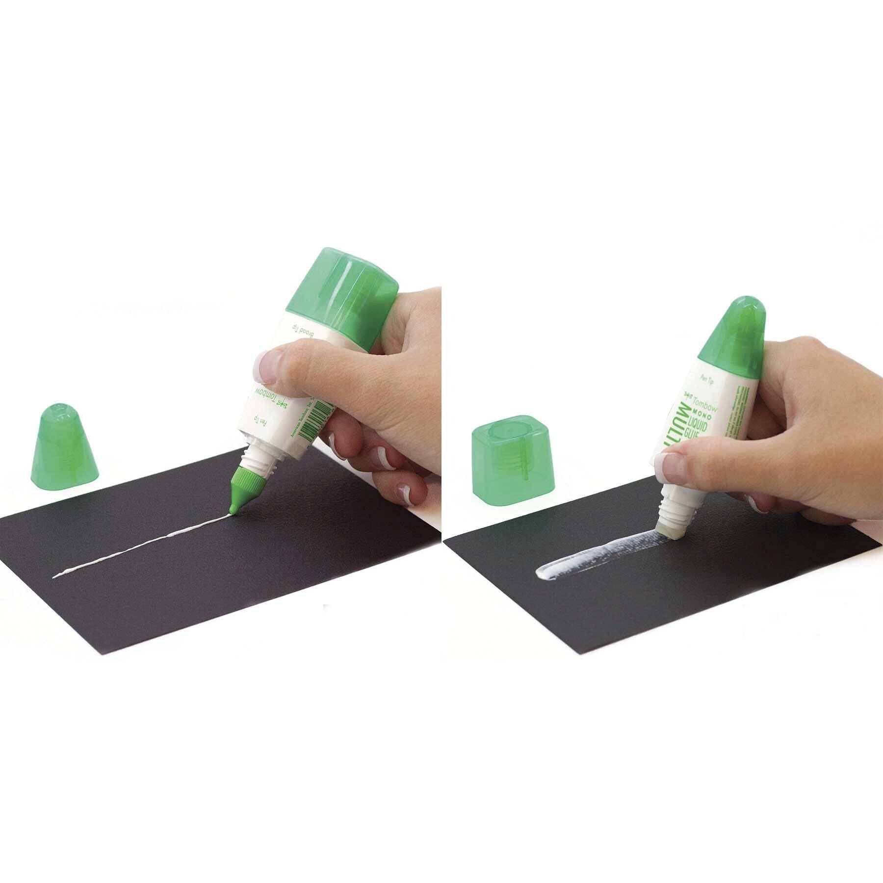 Tombow Mono Multi Glue close up shows clear drying adhesive for scrapbooking