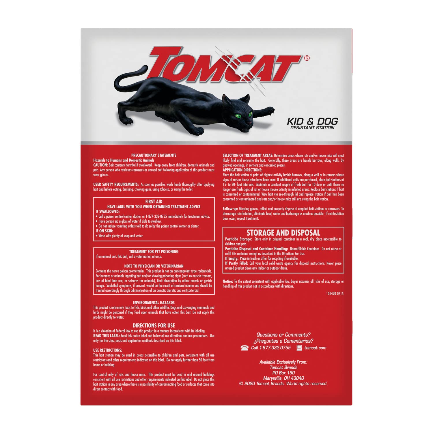 Tomcat bait block kills up to 10 rats in testing, offering efficient protection.