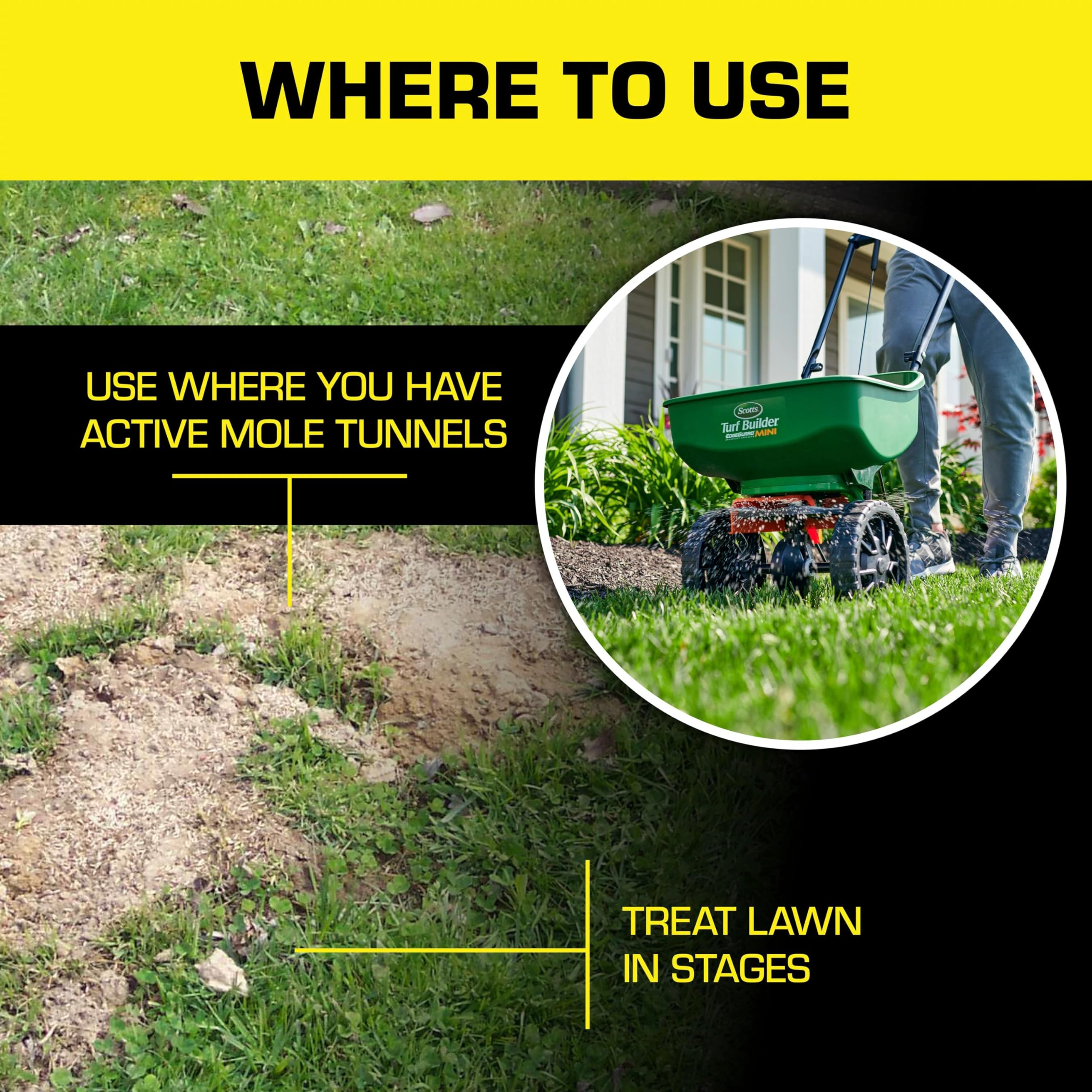 Tomcat Mole & Gopher Repellent Granules are safe for lawns and gardens.