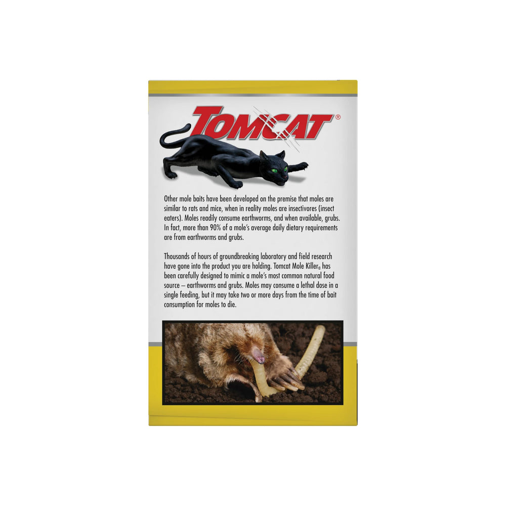 Tomcat Mole Killer illustration showing an application step and resealed runway.