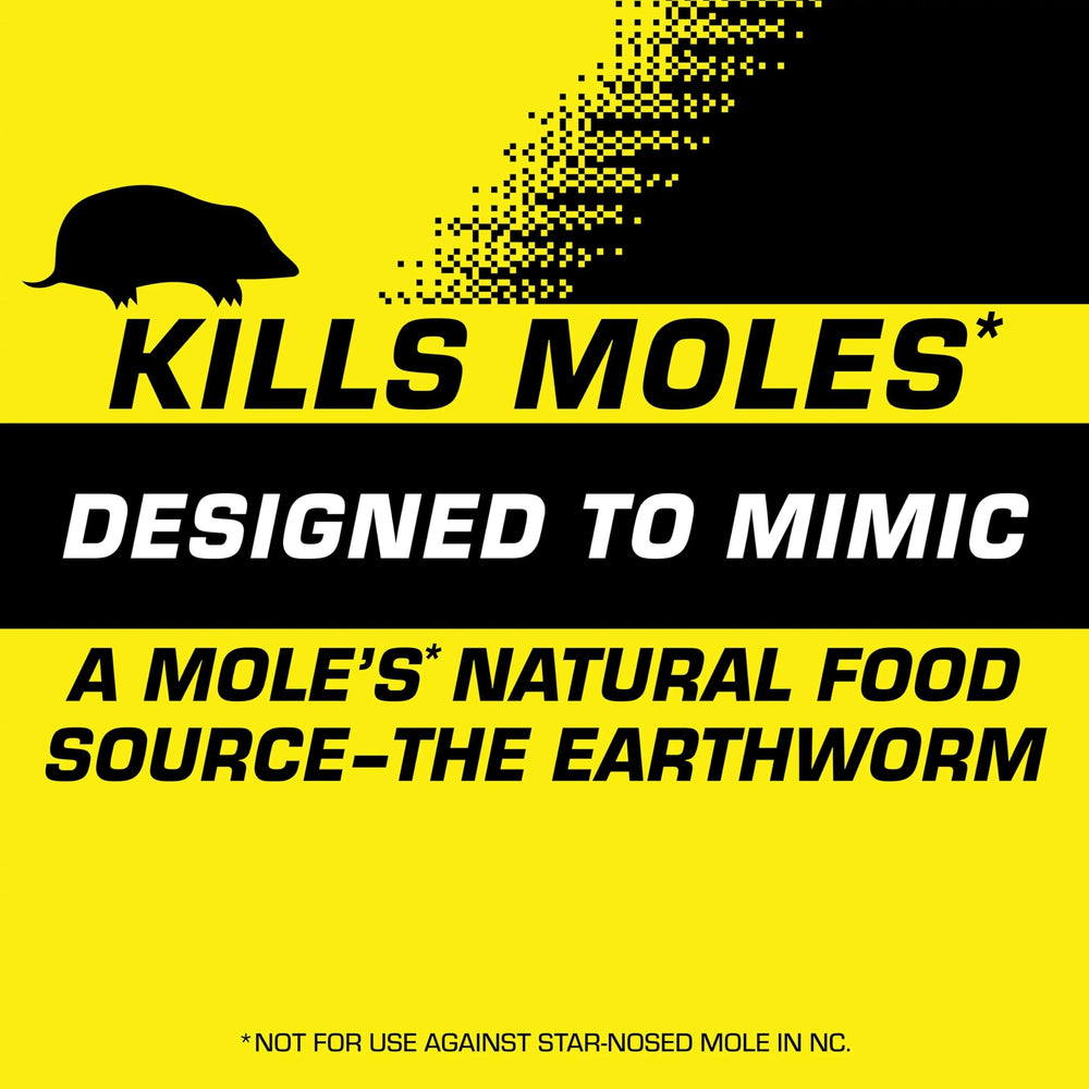 Tomcat Mole Killer packaging displayed on store shelf for easy purchase.