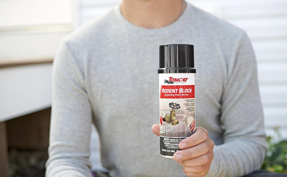 Cured Tomcat Rodent Block expands to form a long-lasting airtight seal.