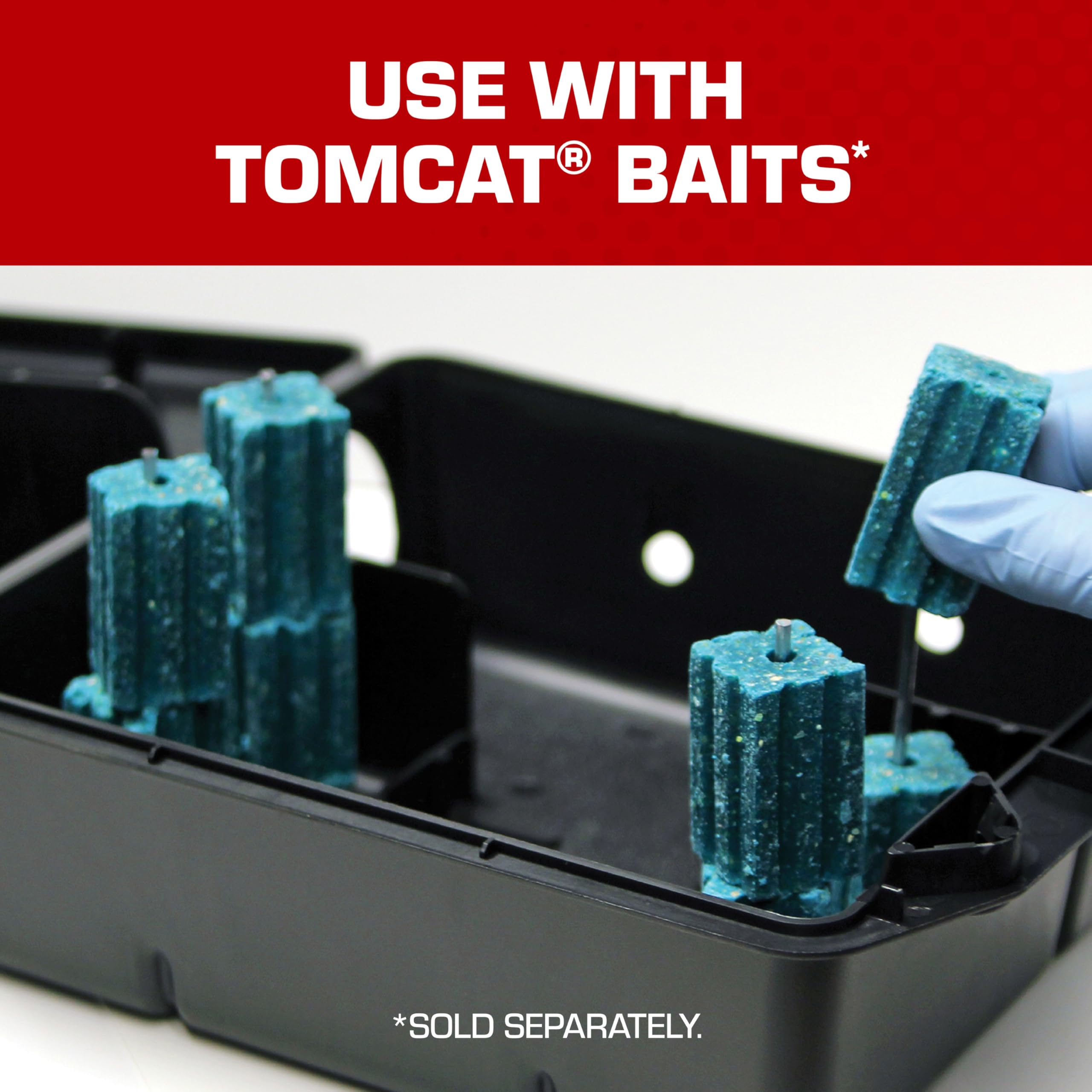 Tomcat Rodent Station security key feature enables controlled access to bait area.