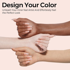 TOMICCA Nude Gel Polish brush stroke showing seamless color for DIY nails.