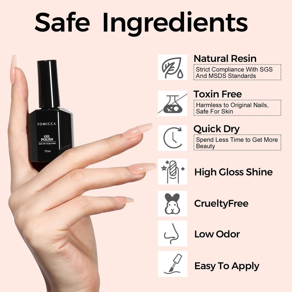 TOMICCA Nude Gel Polish worn daily with bubble-free smooth appearance.