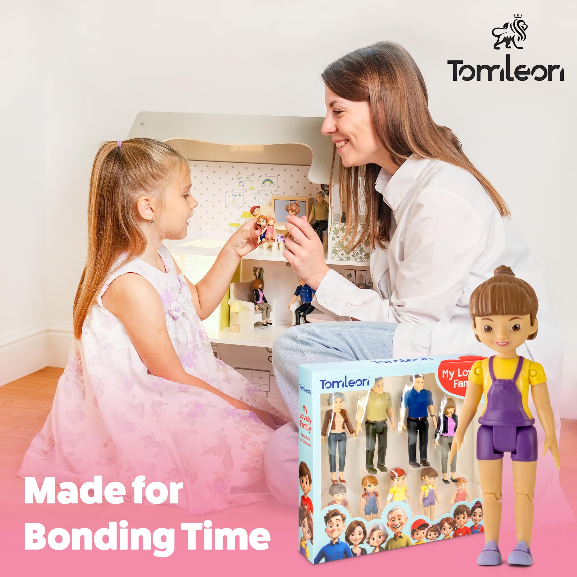 TOMLEON dollhouse cousin-2 figure for family moments