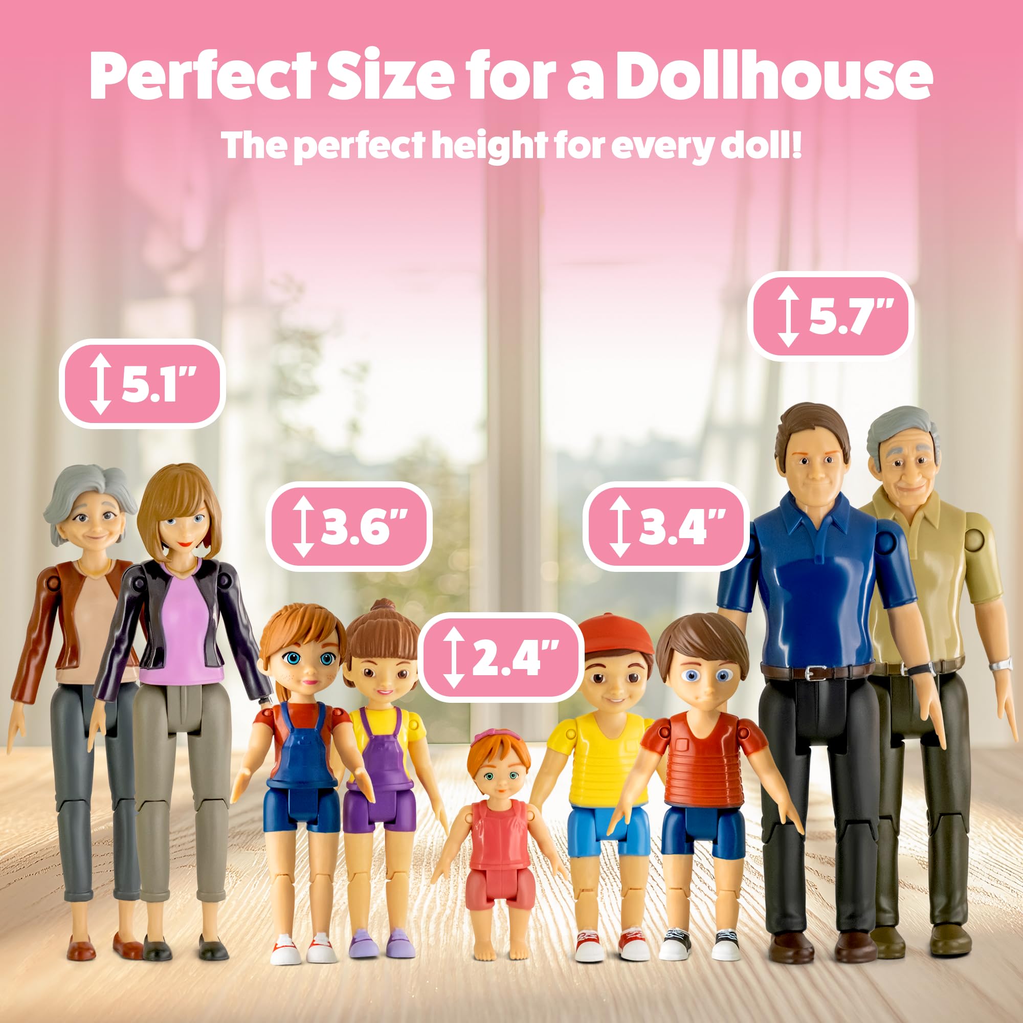 TOMLEON dollhouse mom figure for daily routine play