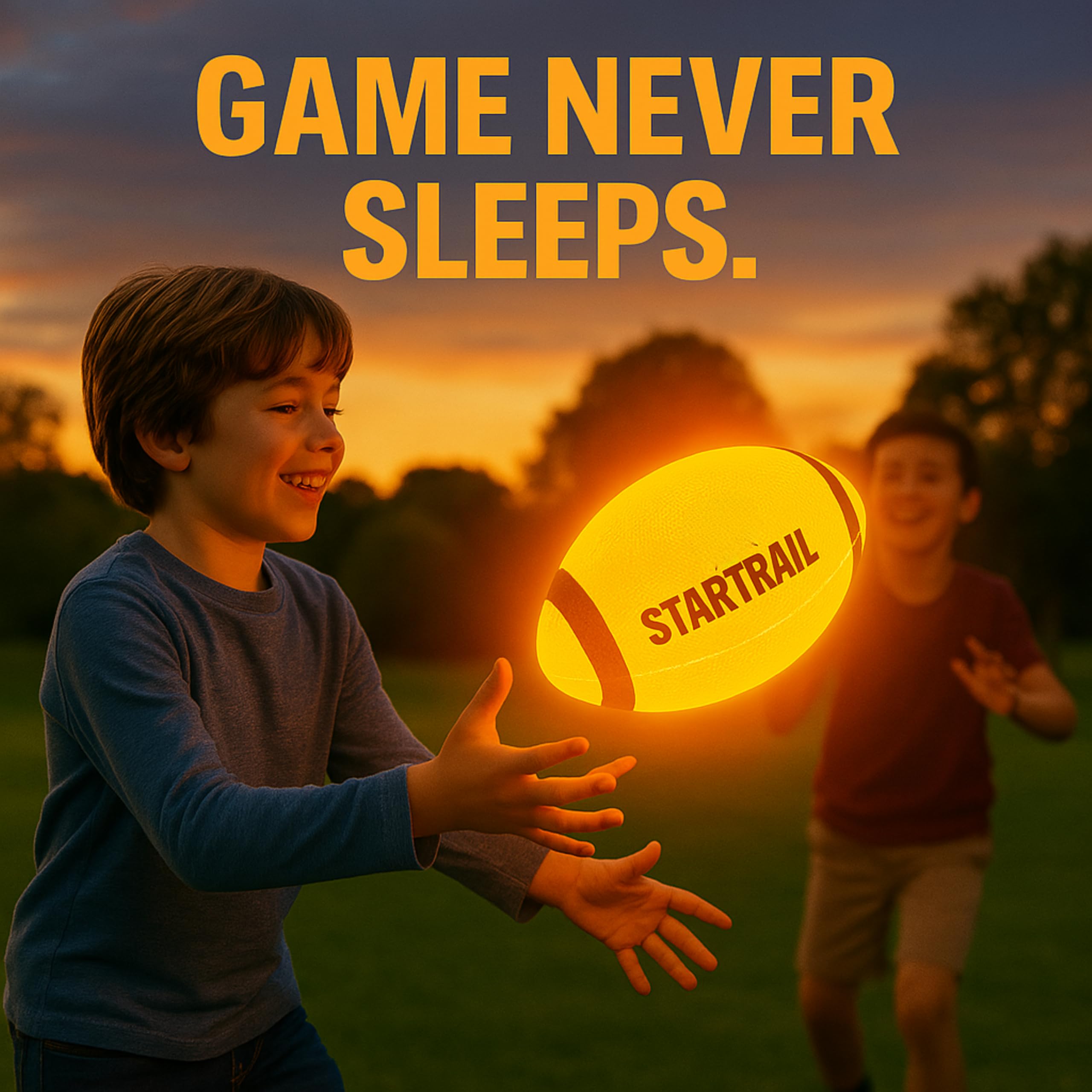 TOMLEON Glow Football official size 6 with enhanced grip for accurate throws.