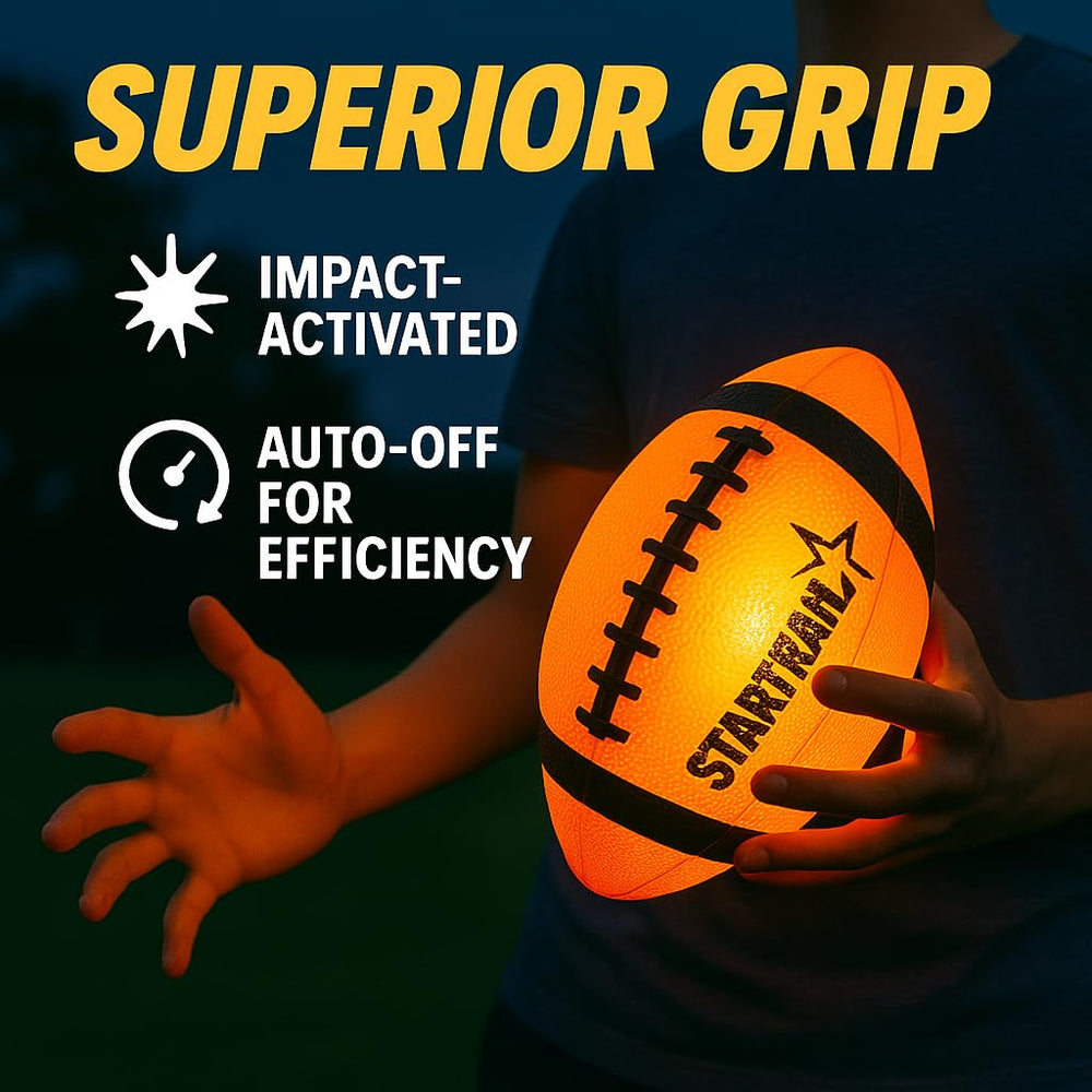 TOMLEON Glow Football with pump included for quick setup.