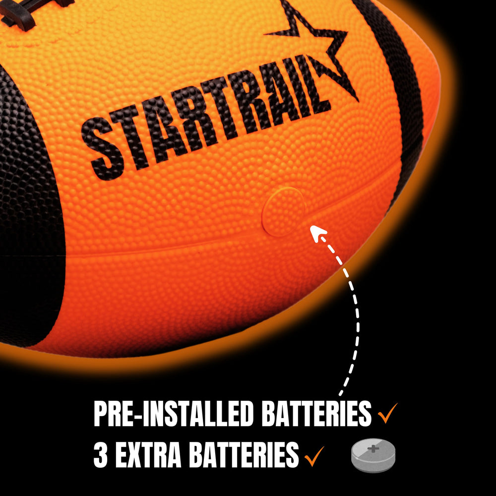 TOMLEON Glow Football rugged, water-resistant exterior for outdoor use.