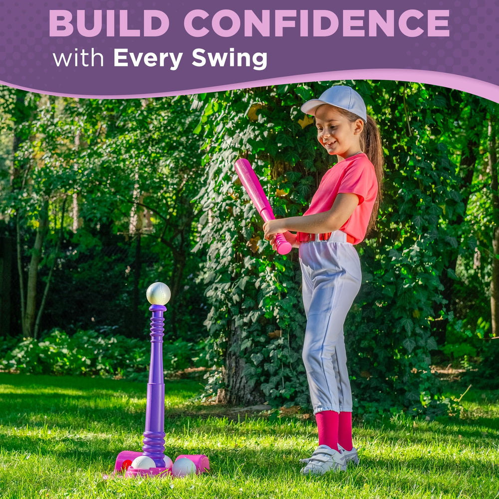 Adjustable tee height feature demonstrates thoughtful design for families.
