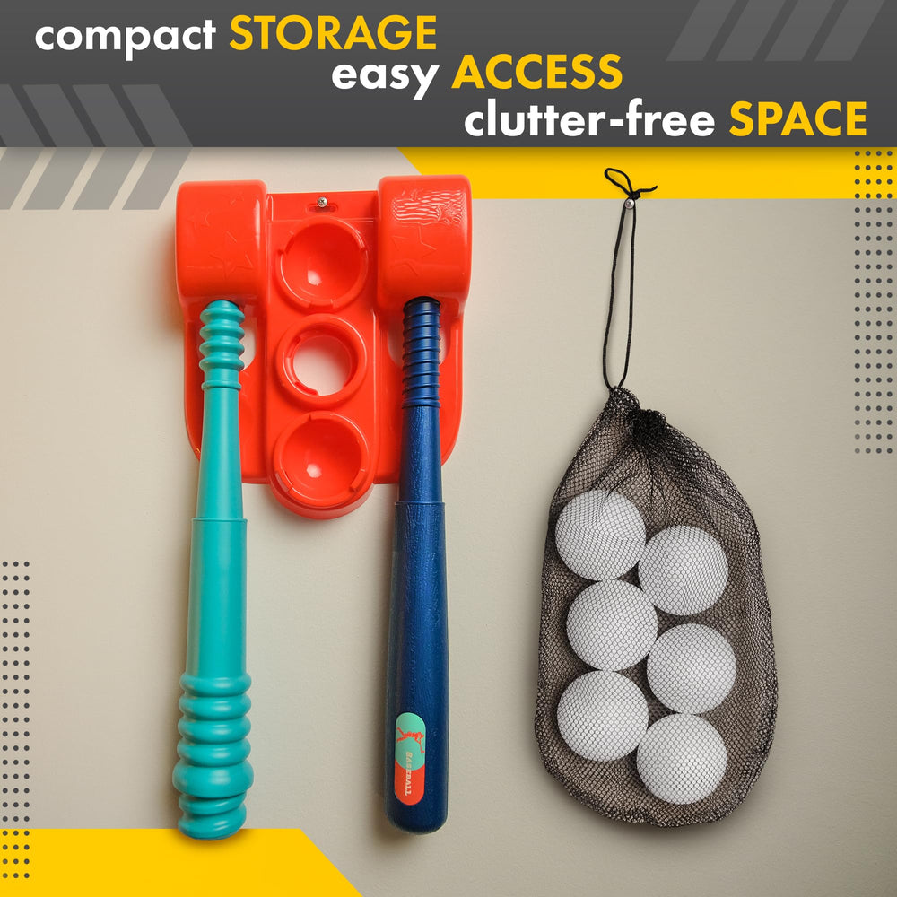 TOMLEON space-saving design image showcases wall-hang feature to keep spaces tidy.