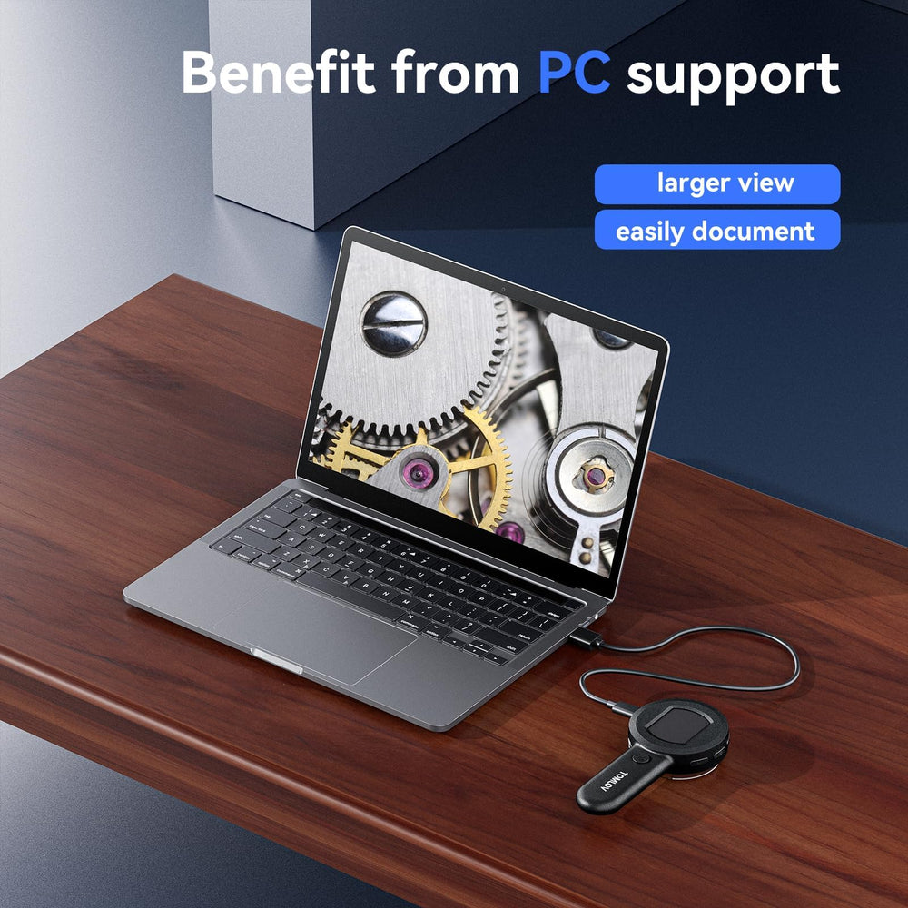 TOMLOV P10 USB PC connection for large-screen viewing.