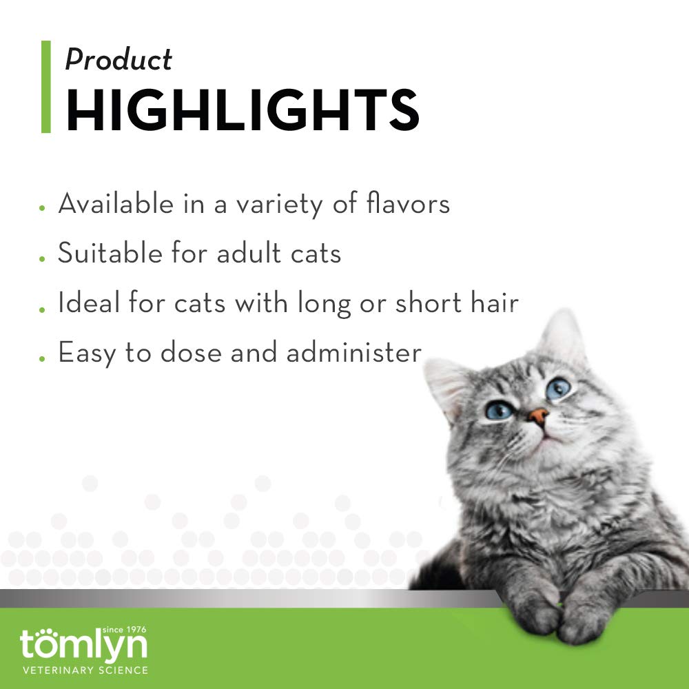 Tomlyn Laxatone cat-paw-lick highlights convenient administration at mealtime.