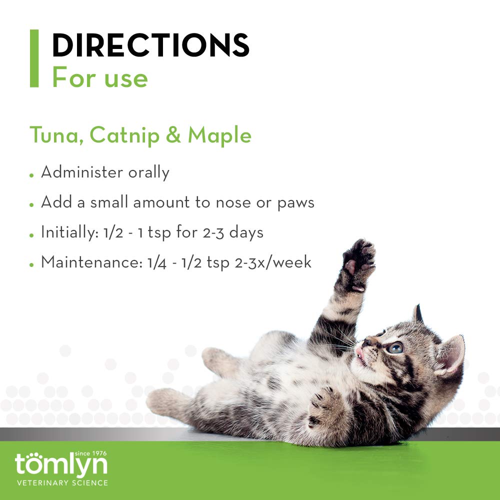 Tomlyn Laxatone label-flavor indicates catnip option for favorite flavors.