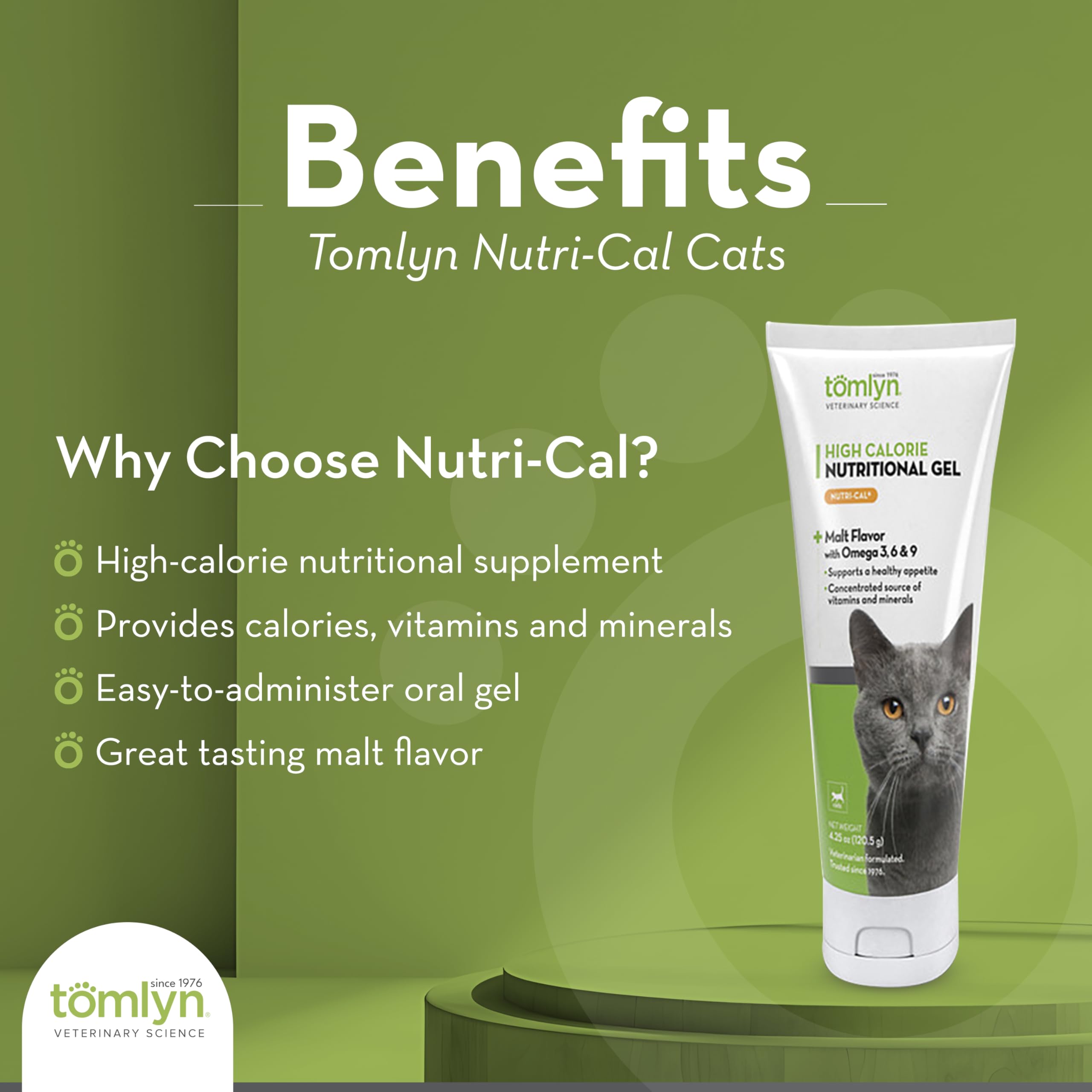 Tomlyn Nutri-Cal bottle pour demonstrates easy administration for busy owners