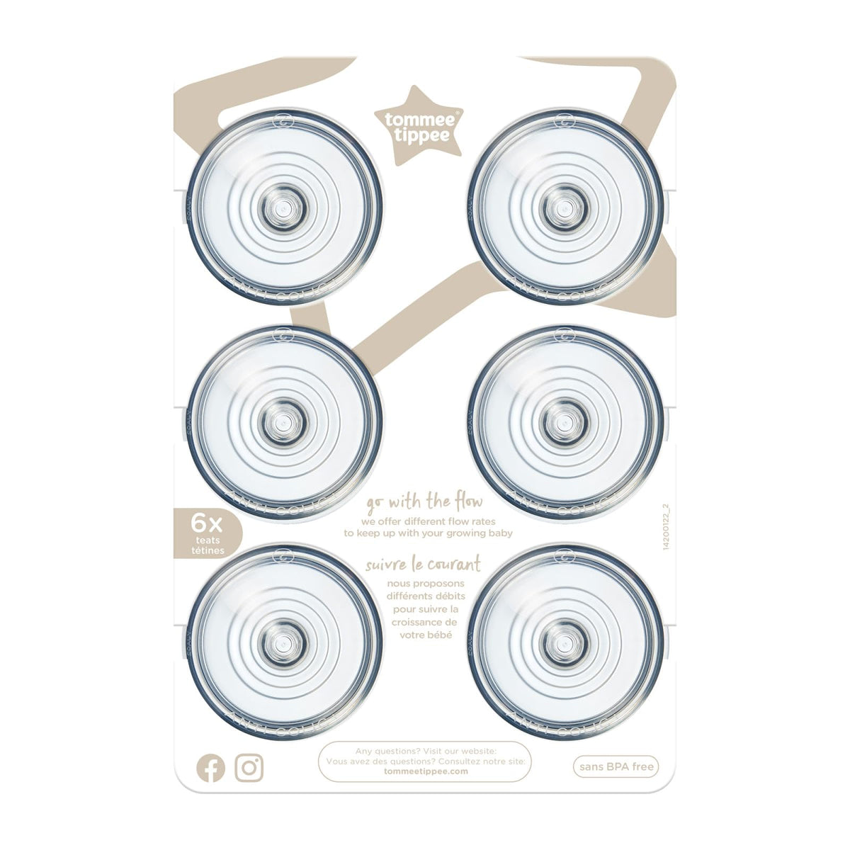 Tommee Tippee Advanced Anti-Colic nipple with natural latch for a comfortable feeding experience