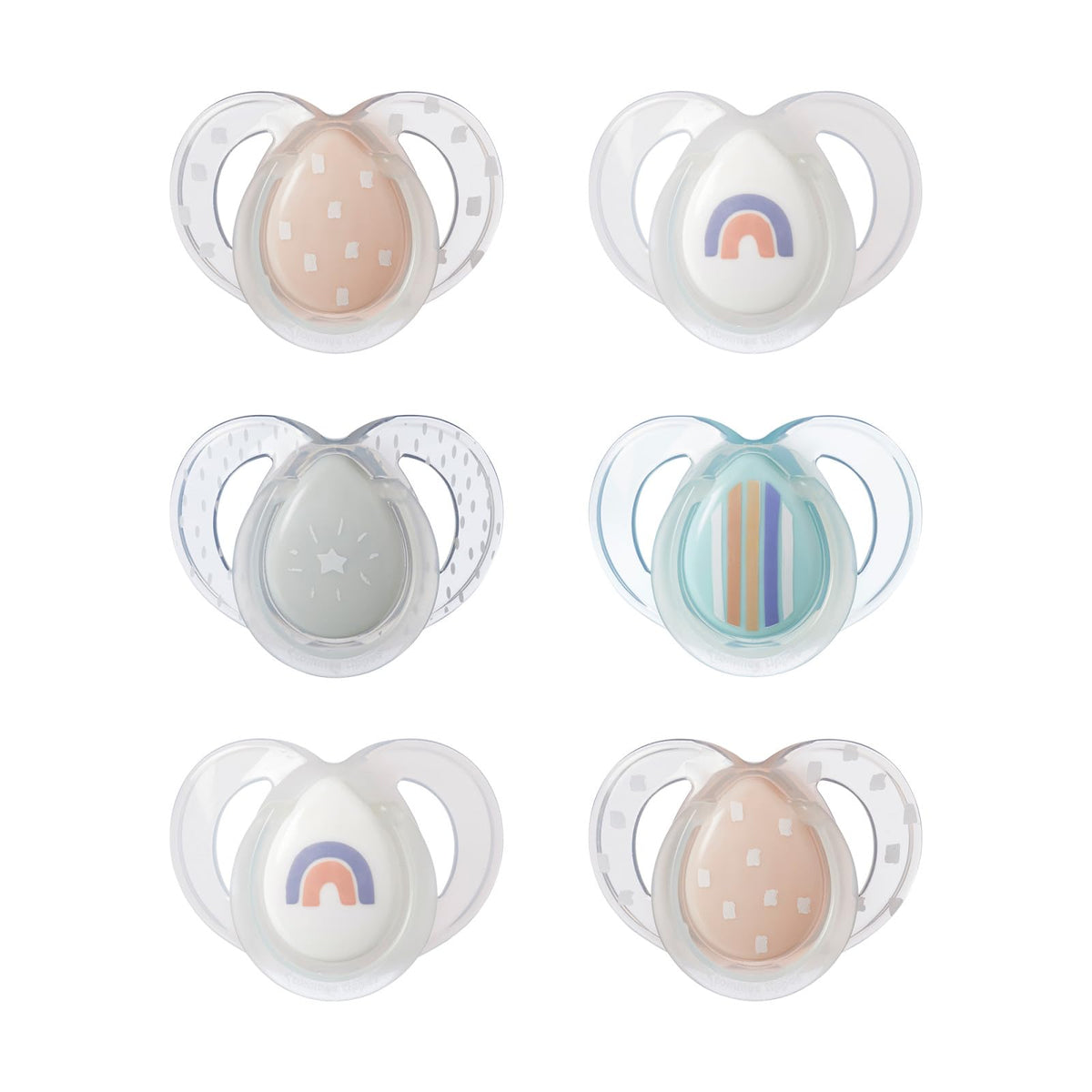 Tommee Tippee Night Time Pacifier glows in the dark for easy nighttime locating.
