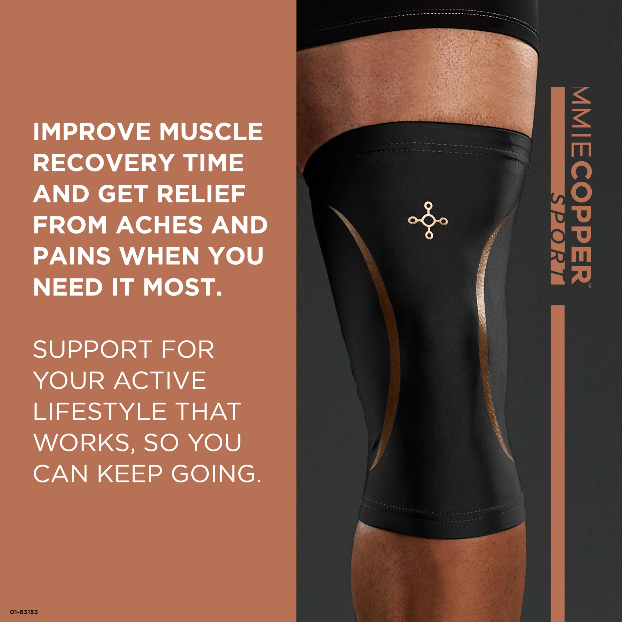 Tommie Copper knee sleeve during activity demonstrating non-slip performance.