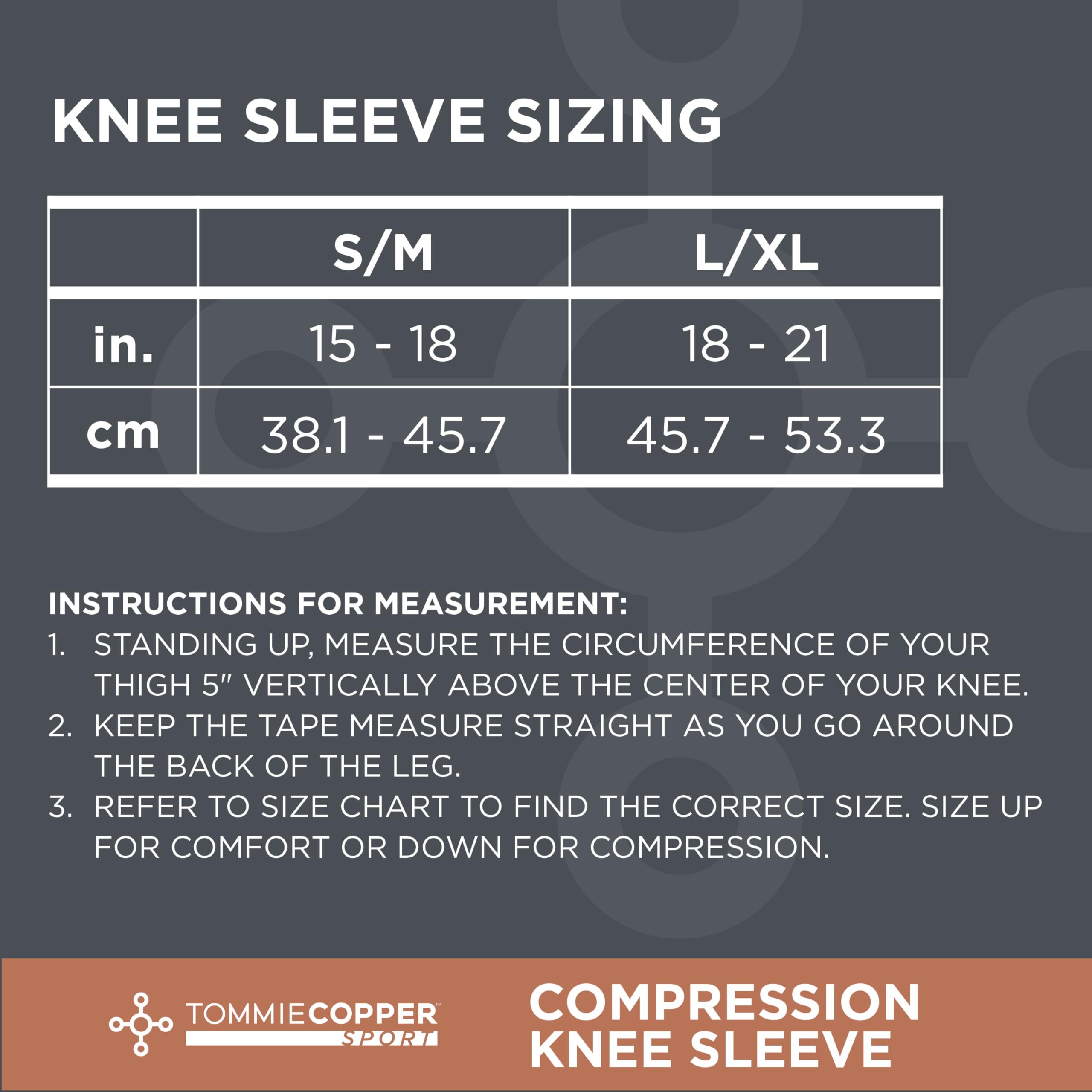 Tommie Copper knee sleeve unisex fit shown under athletic clothing.