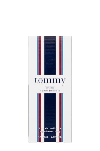 Tommy Hilfiger Tommy EDT bottle side shows sleek design for comfortable grip and everyday use.