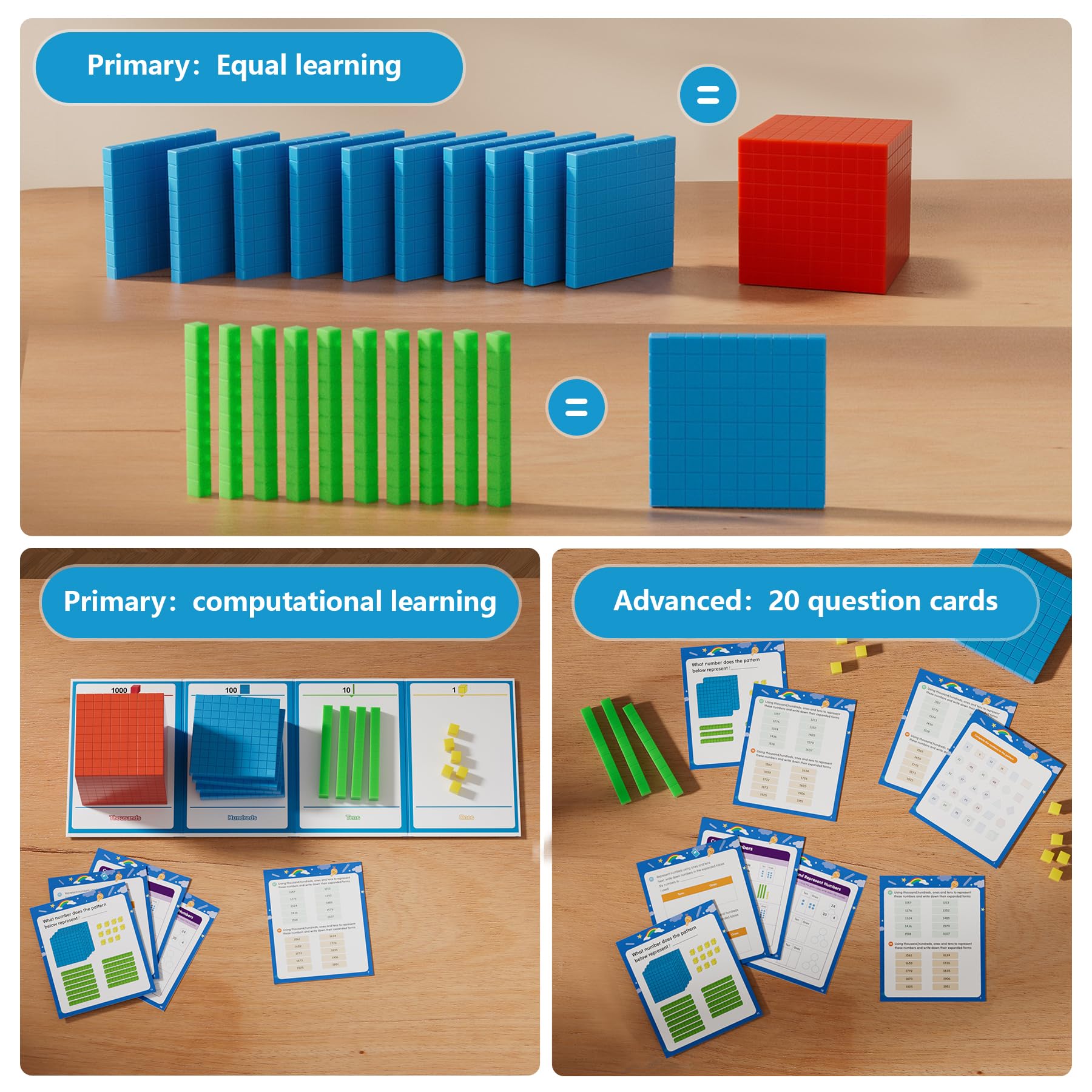 TOMMYHOME Hundreds flats and tens rods reinforce place value concepts