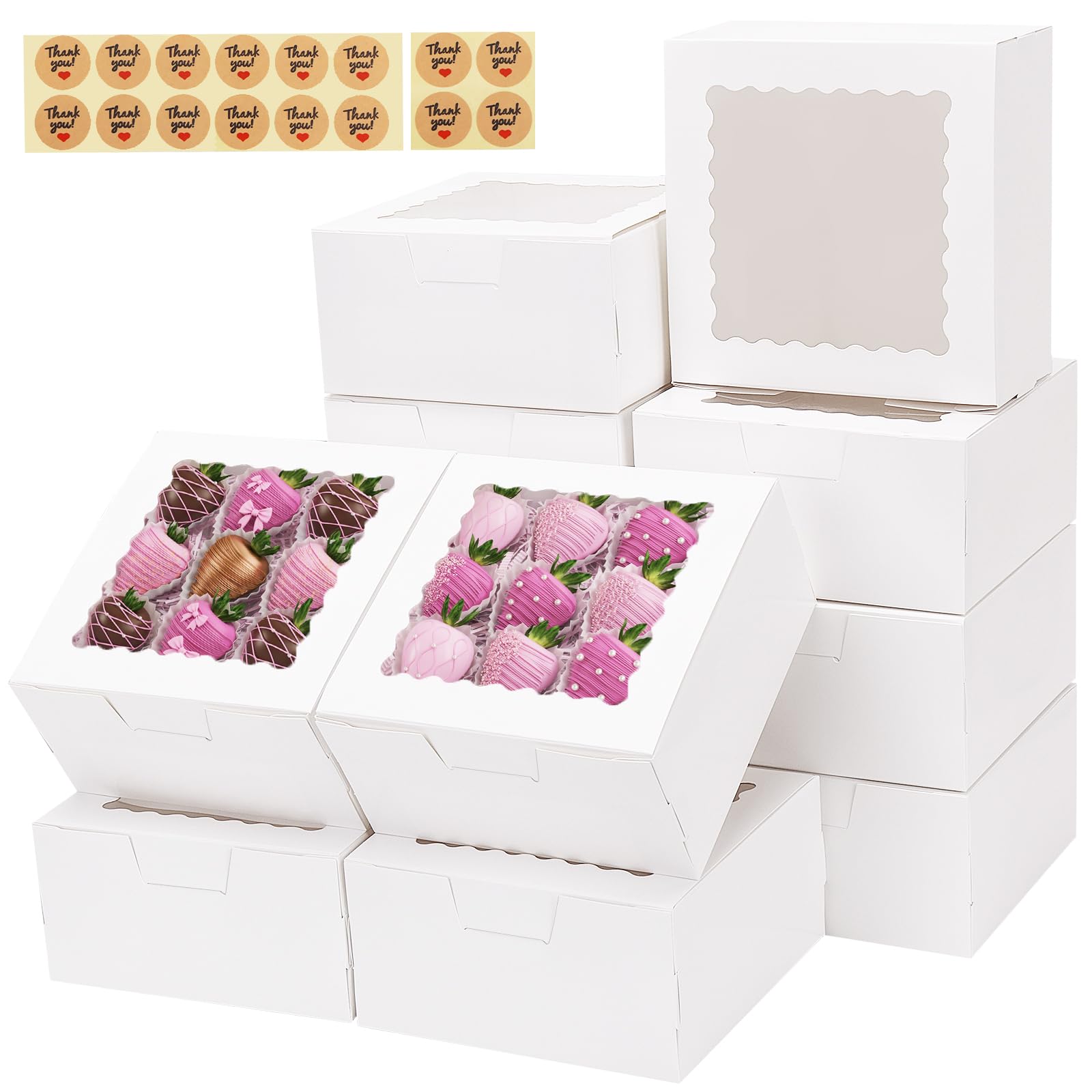 TOMNK 16-pack cookie boxes with window showcase treats clearly for gifting
