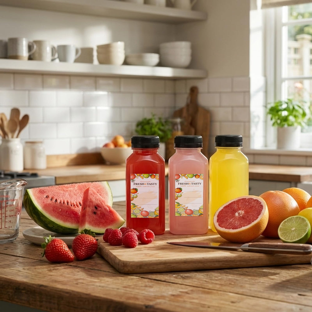 TOMNK bottles stored neatly in the fridge for compact organization