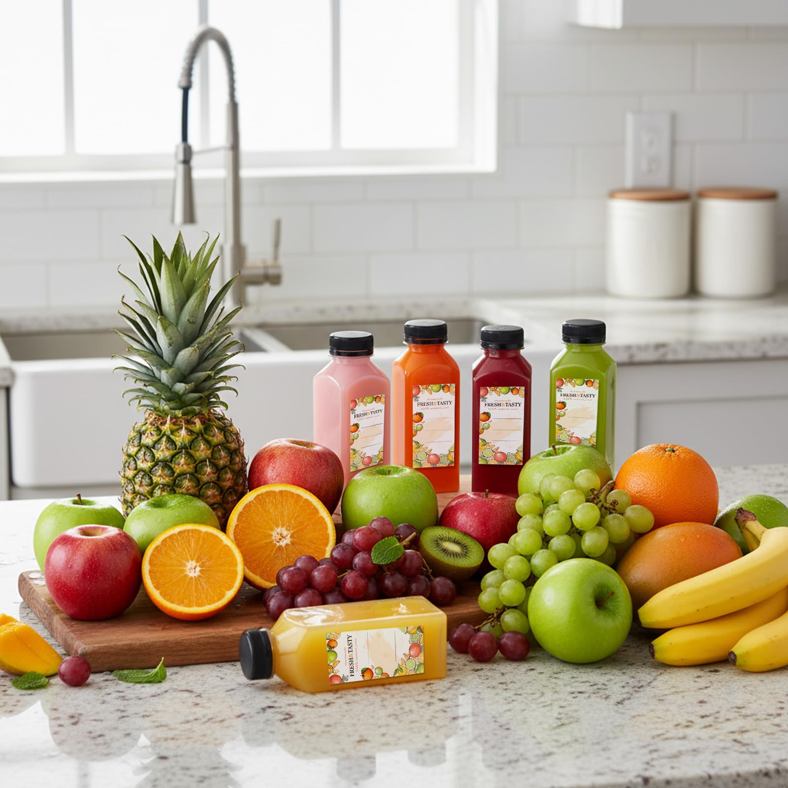 TOMNK labels for easy drink differentiation and branding.
