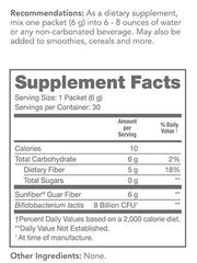 Tomorrow's Nutrition Sunfiber GI powder dissolves quickly in water for seamless blending.