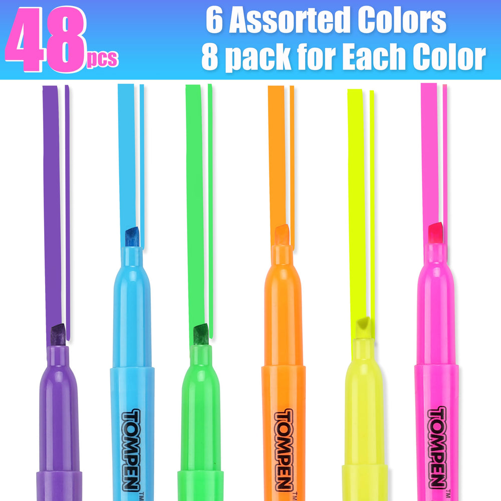 TOMPEN highlighters with chisel tip for versatile marking