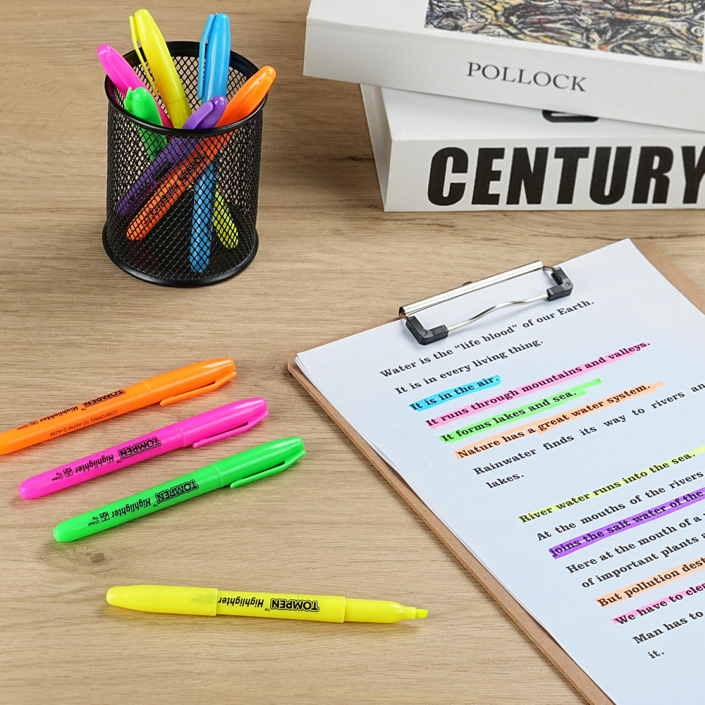 TOMPEN vivid colors help color-code notes and planners