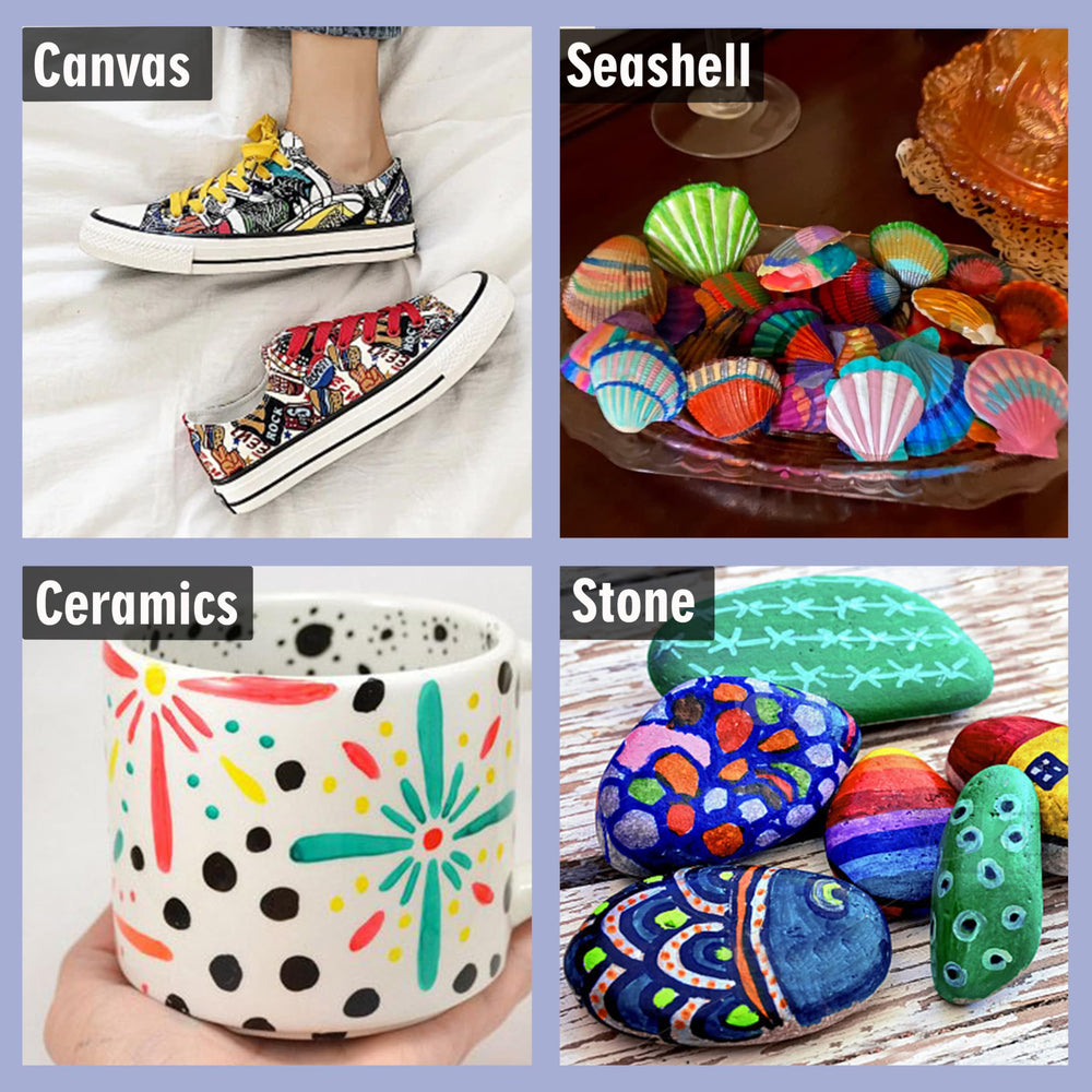 TOMPEN markers write on plastic surfaces for labeling and crafts.