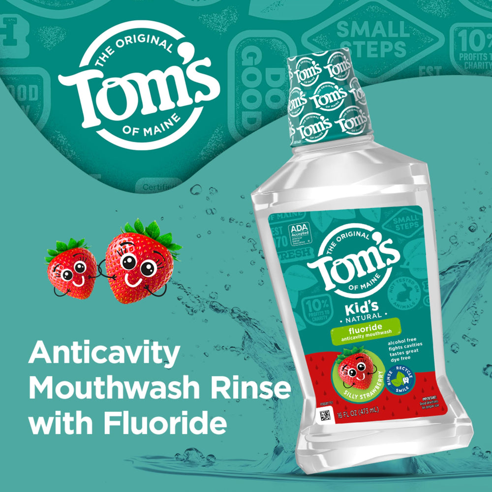 Alcohol-free Tom's of Maine mouth rinse supports gentle oral care.