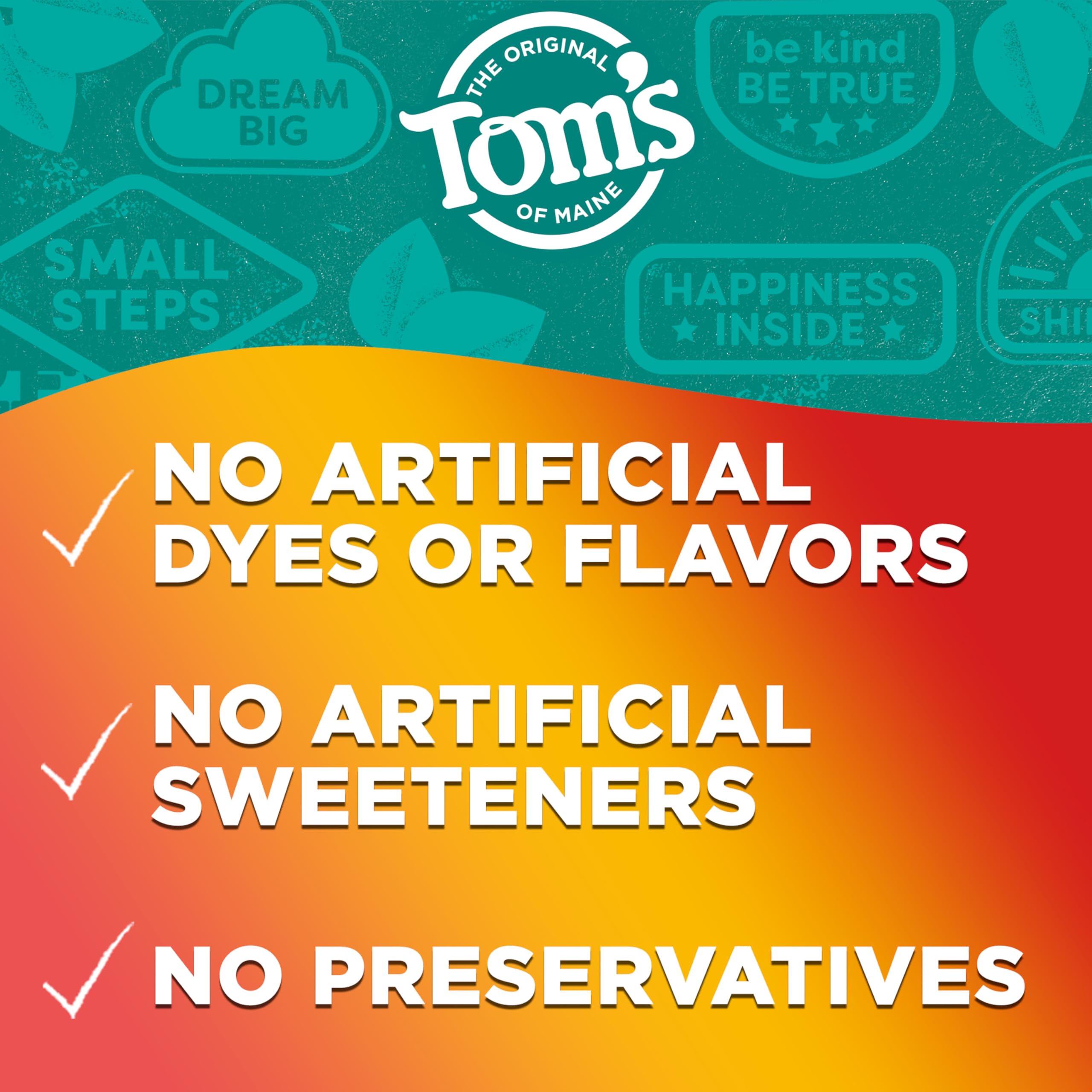 Tom's of Maine Anticavity Kids Strawberry toothpaste close-up; natural flavors for kids