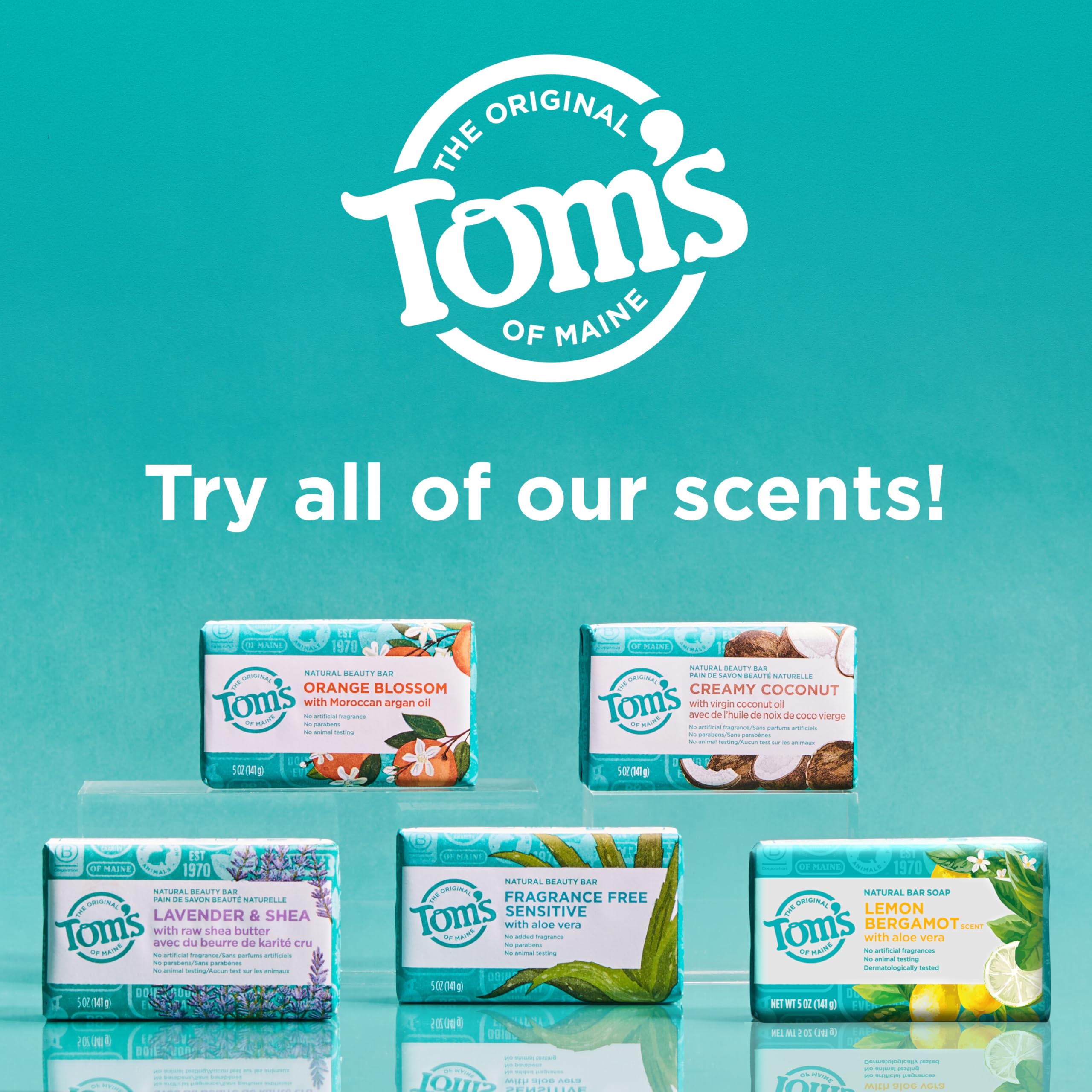Tom’s of Maine dermatologically tested soap formula on skin