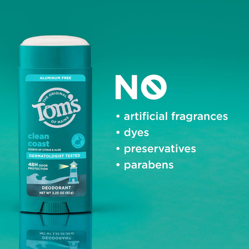 Tom’s of Maine Clean Coast baking soda-free formula is gentle.