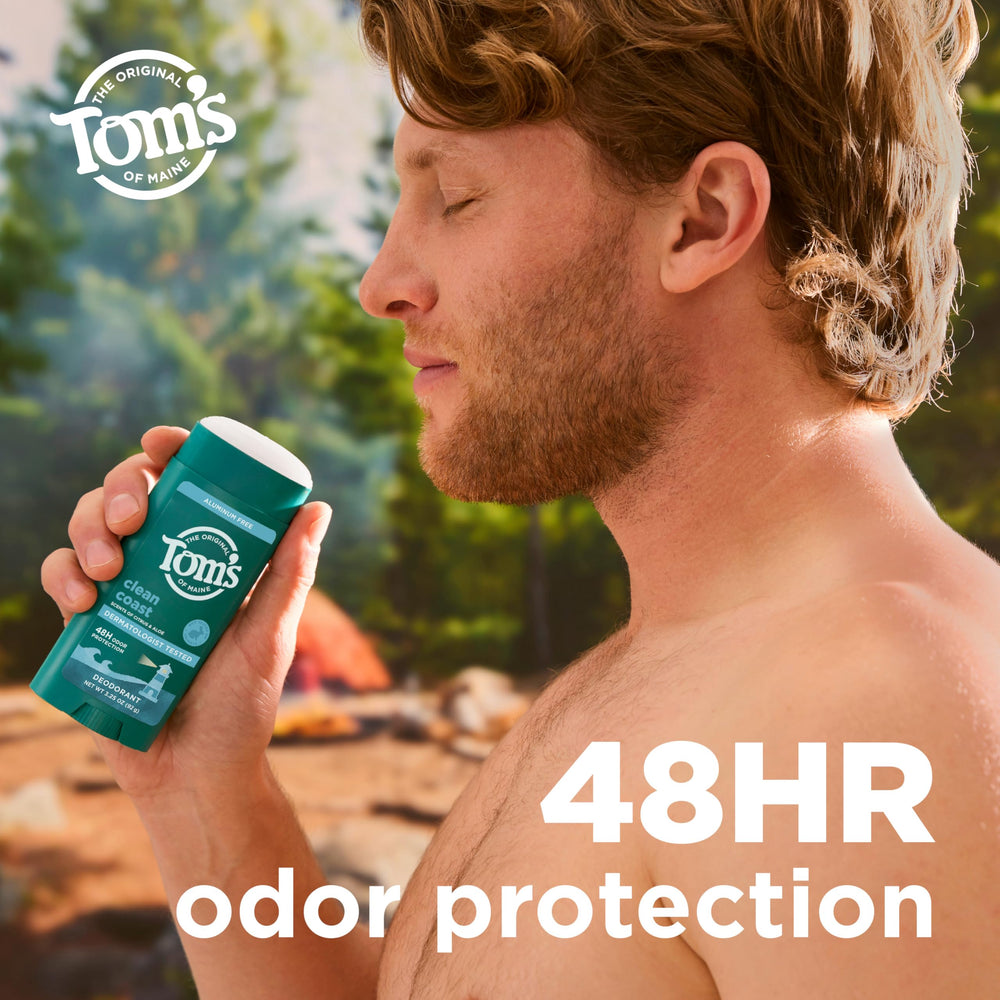 Tom’s of Maine Clean Coast glide-on-clear formula leaves no residue.